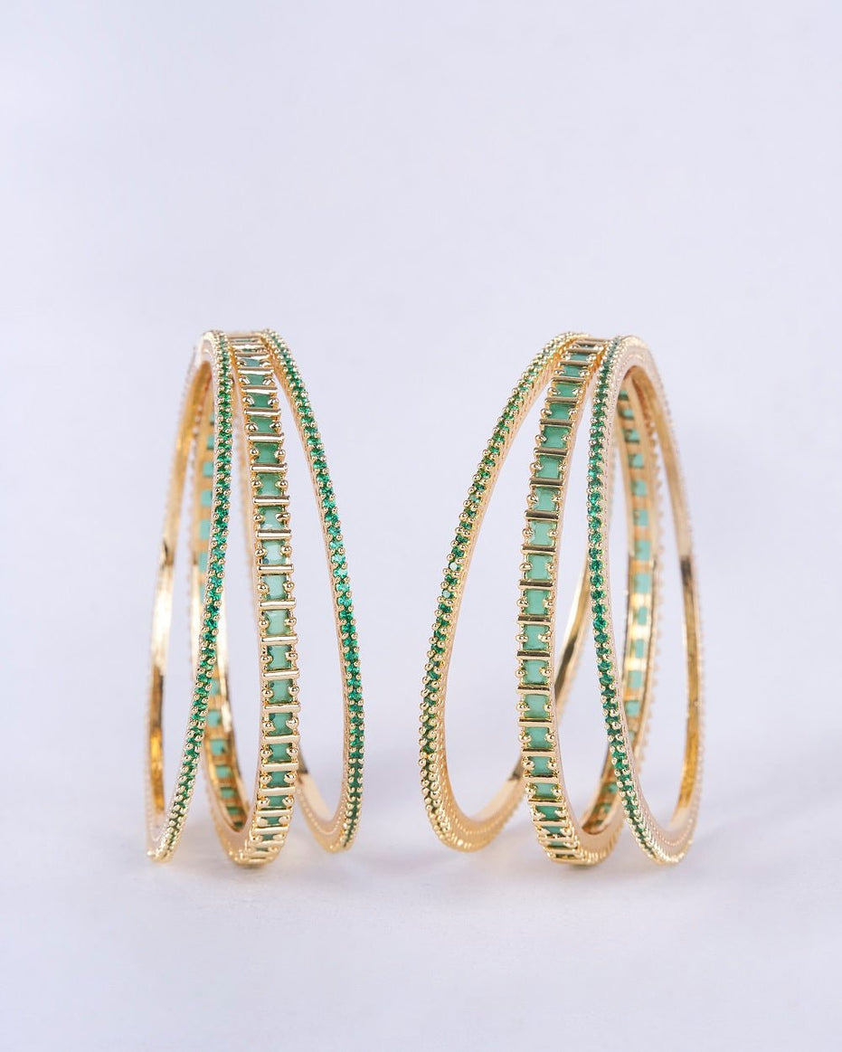 Opal Touch - Golden Glamour Bangles (Pack of 6) - Bangles