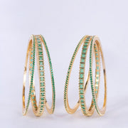 Opal Touch - Golden Glamour Bangles (Pack of 6) - Bangles