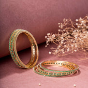 Opal Touch - Golden Glamour Bangles (Pack of 6) - Bangles