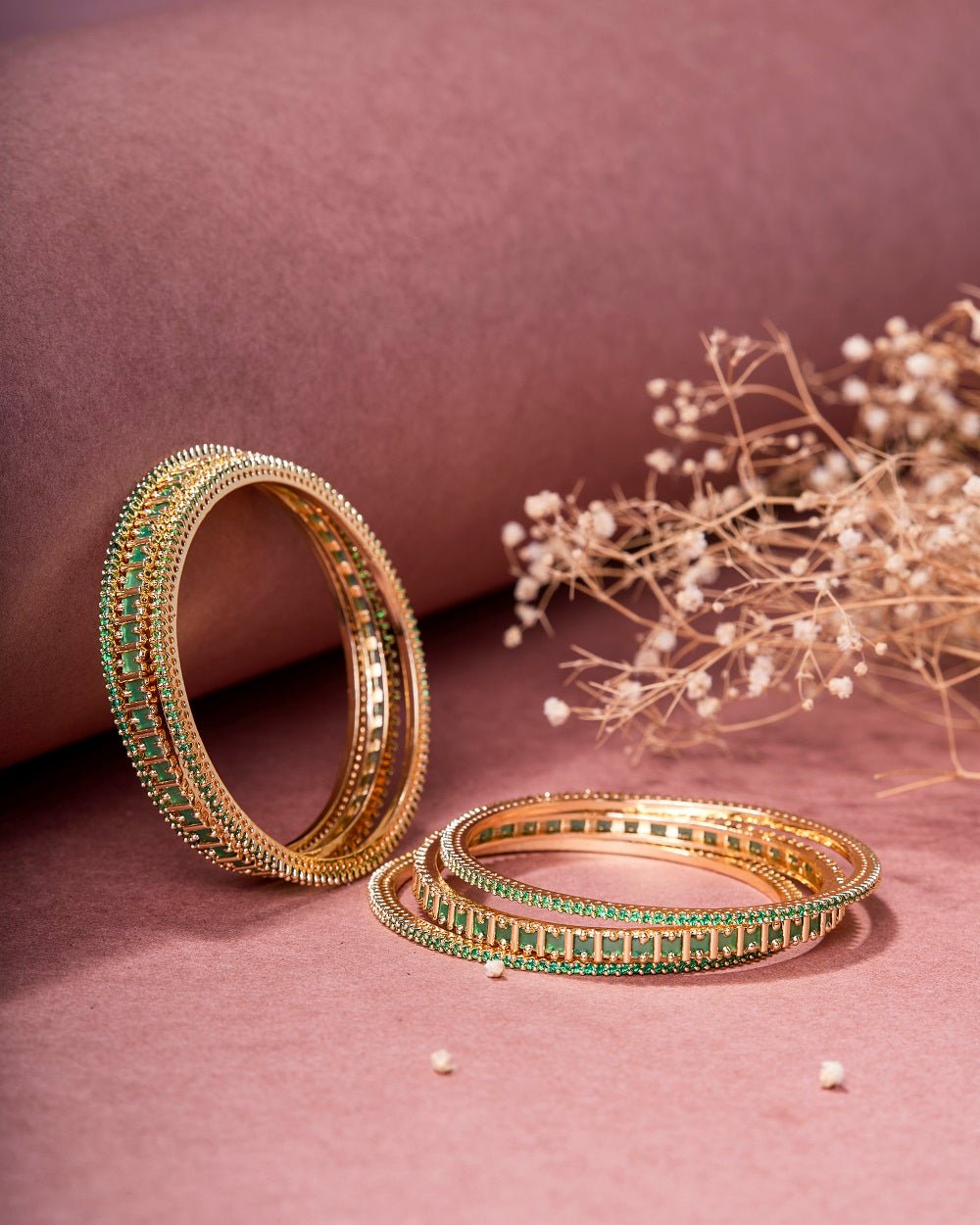 Opal Touch - Golden Glamour Bangles (Pack of 6) - Bangles