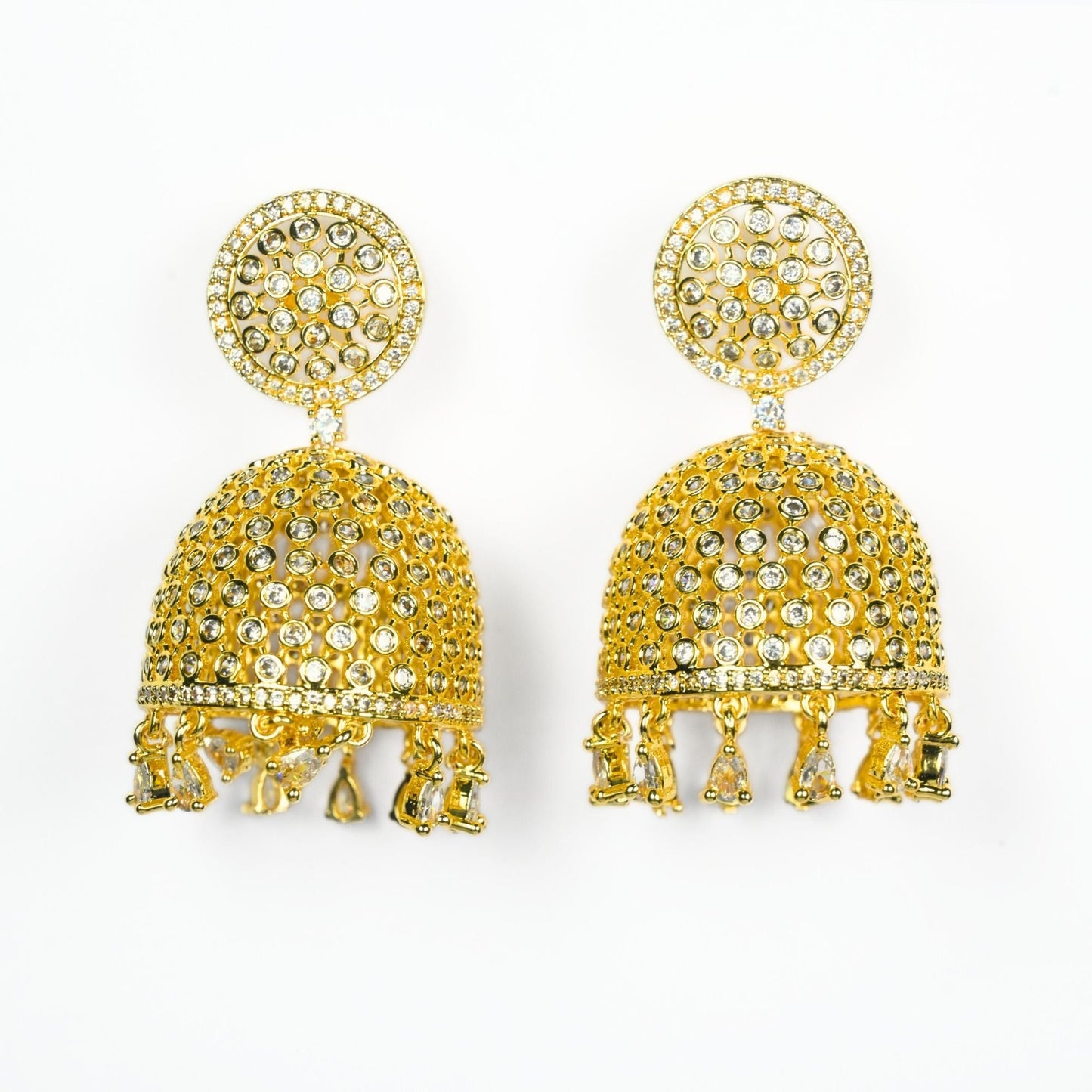 Golden Grace Jhumka - Opal Touch