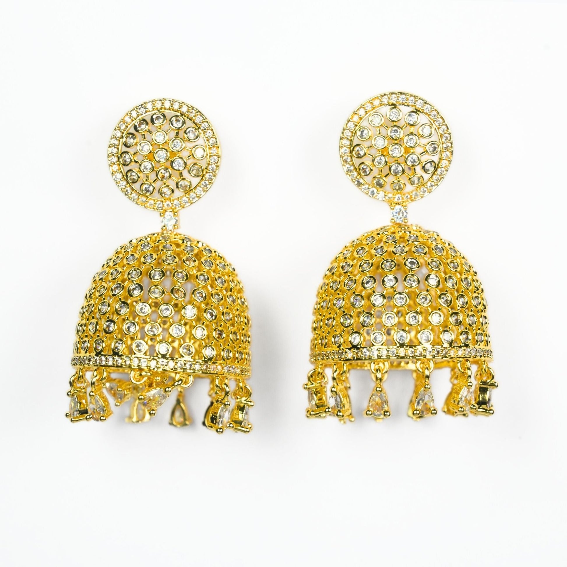 Golden Grace Jhumka - Opal Touch