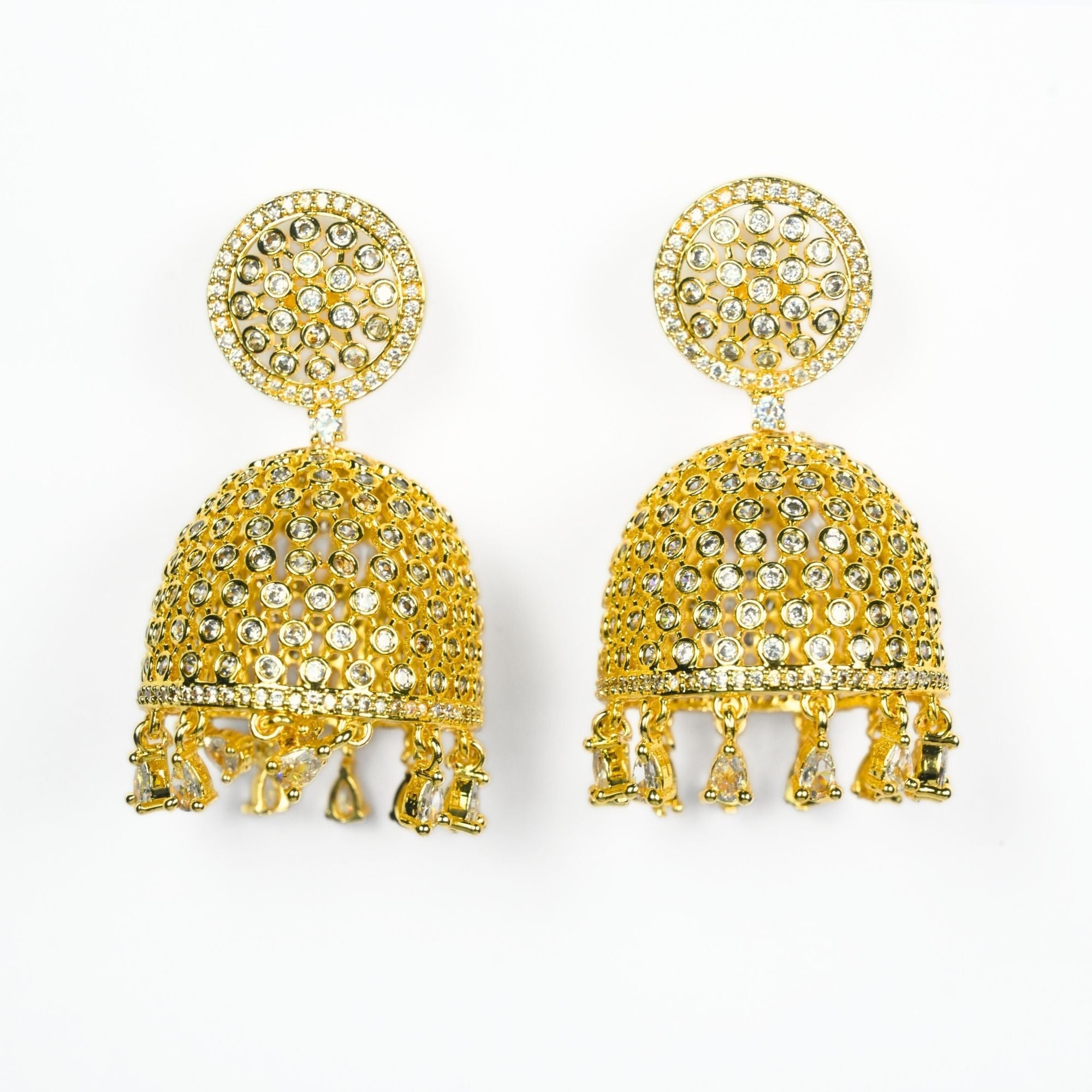 Golden Grace Jhumka - Opal Touch