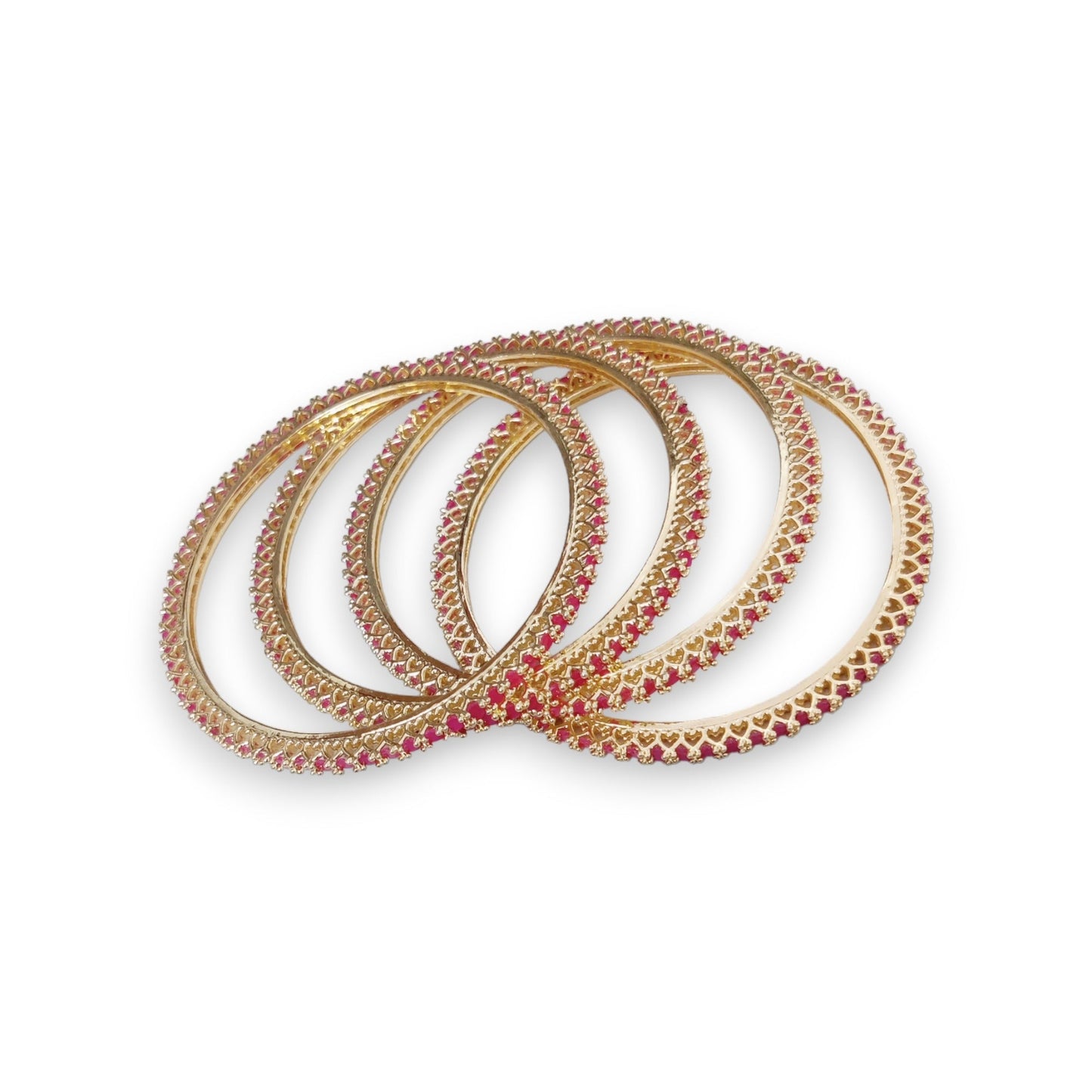 Opal Touch - Golden Green Extravaganza Bangles Set (Pack of 4) - Bangles