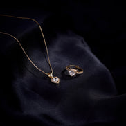 Opal Touch - Golden Harmony Locket and Ring Combo - Combo