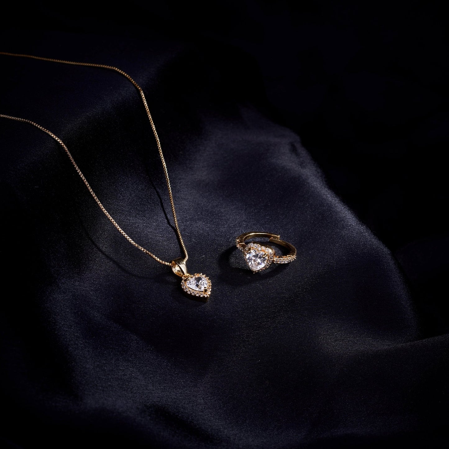 Opal Touch - Golden Harmony Locket and Ring Combo - Combo