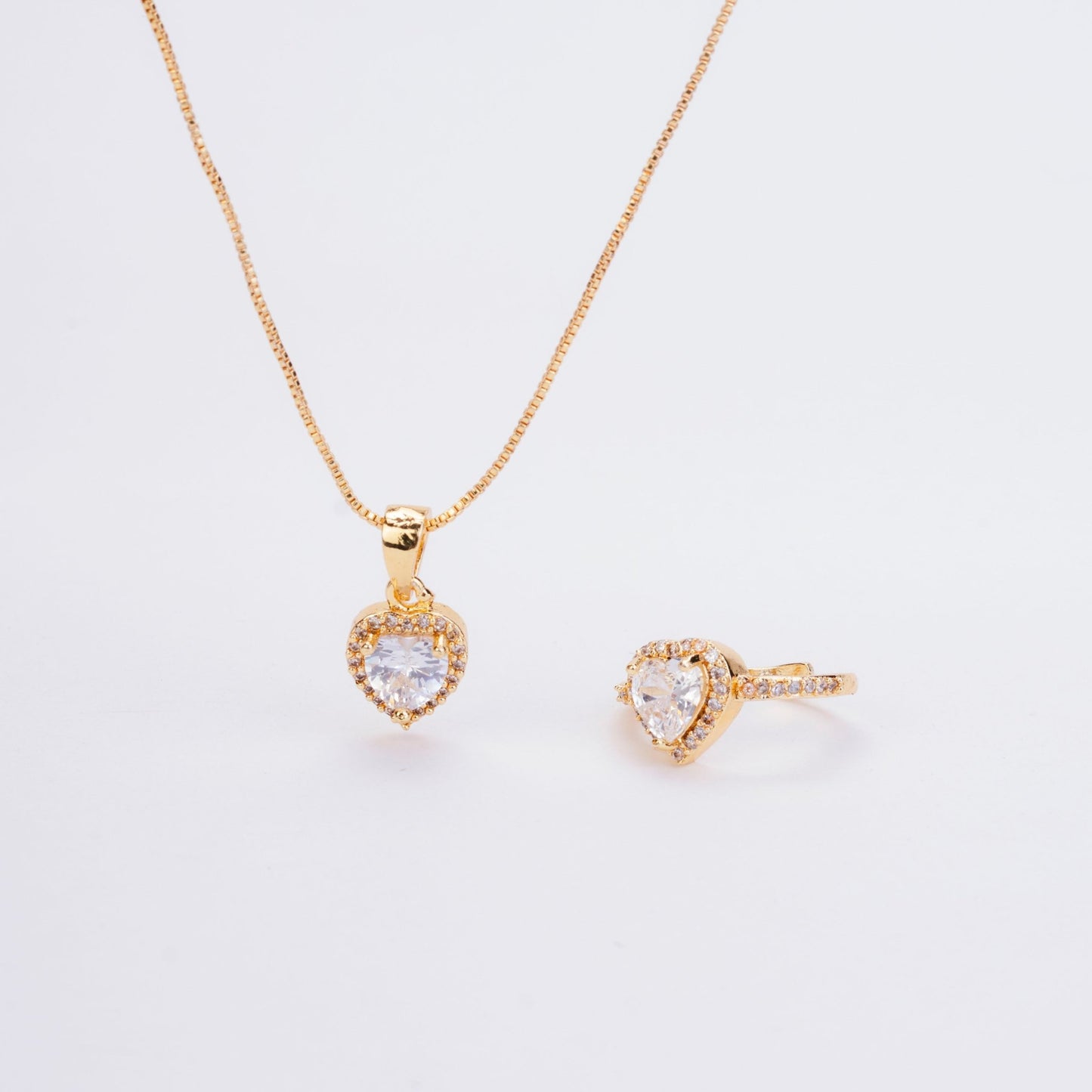 Golden Harmony Locket and Ring Combo - Opal Touch