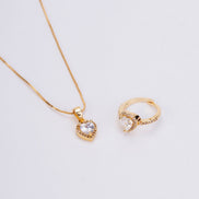 Golden Harmony Locket and Ring Combo - Opal Touch