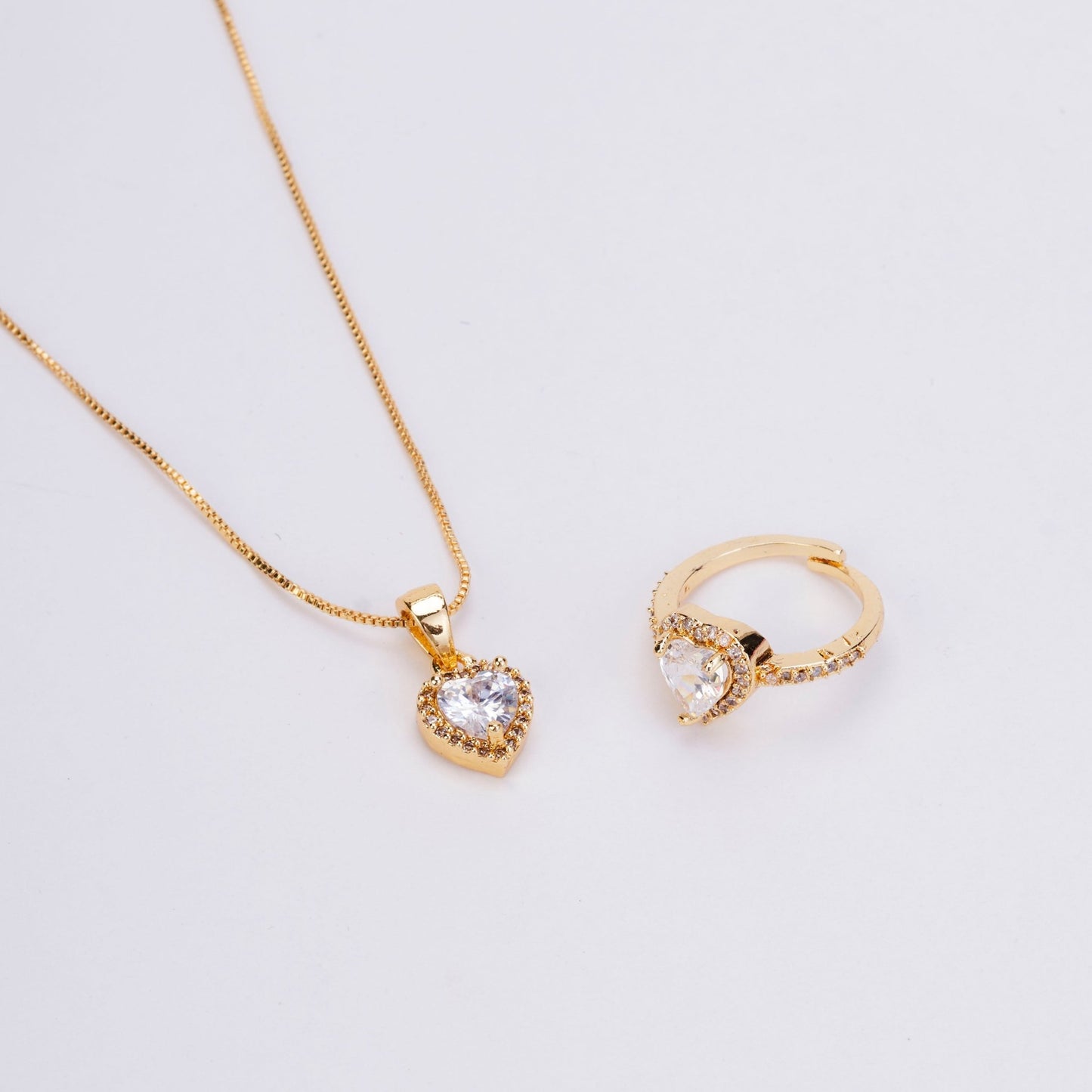 Golden Harmony Locket and Ring Combo - Opal Touch