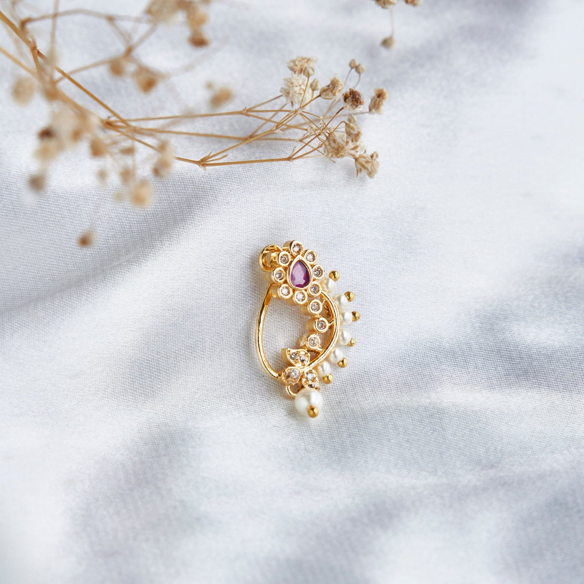 Nose Pin - Golden Petal Nose Pin - Opal Touch