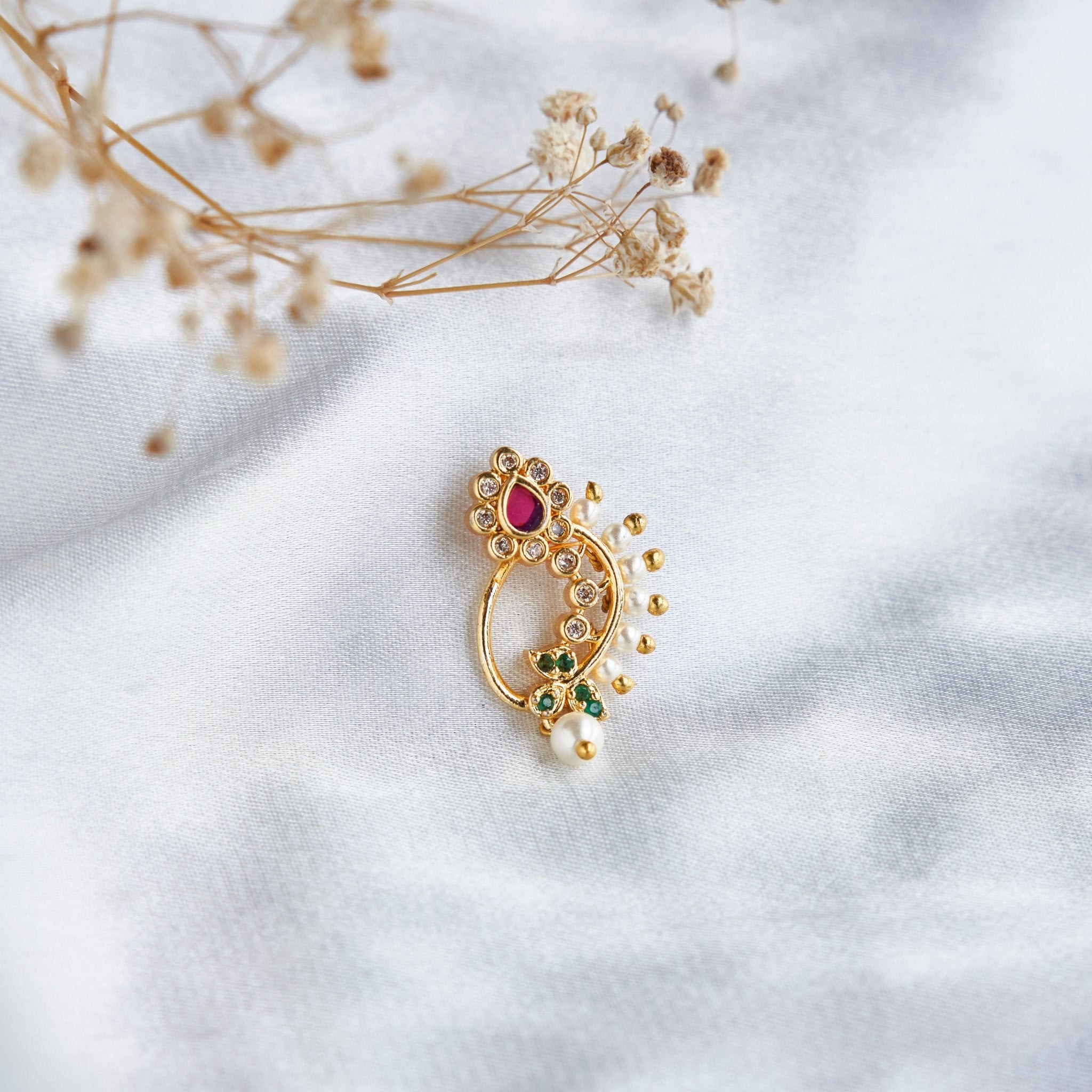 Nose Pin - Golden Petal Nose Pin - Opal Touch