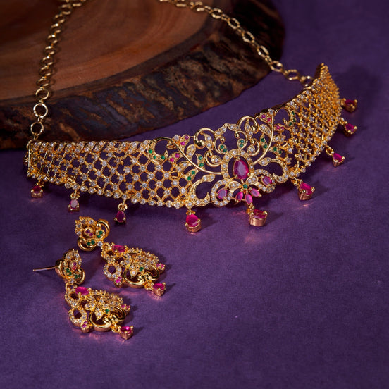 Necklace - Golden Splendor Necklace - Opal Touch
