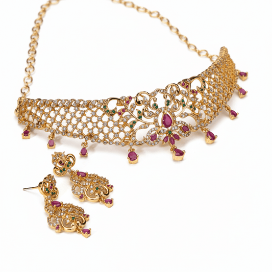Necklace - Golden Splendor Necklace - Opal Touch