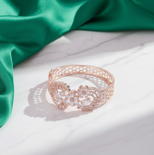 Graceful Flower Kada Bracelet - Opal Touch