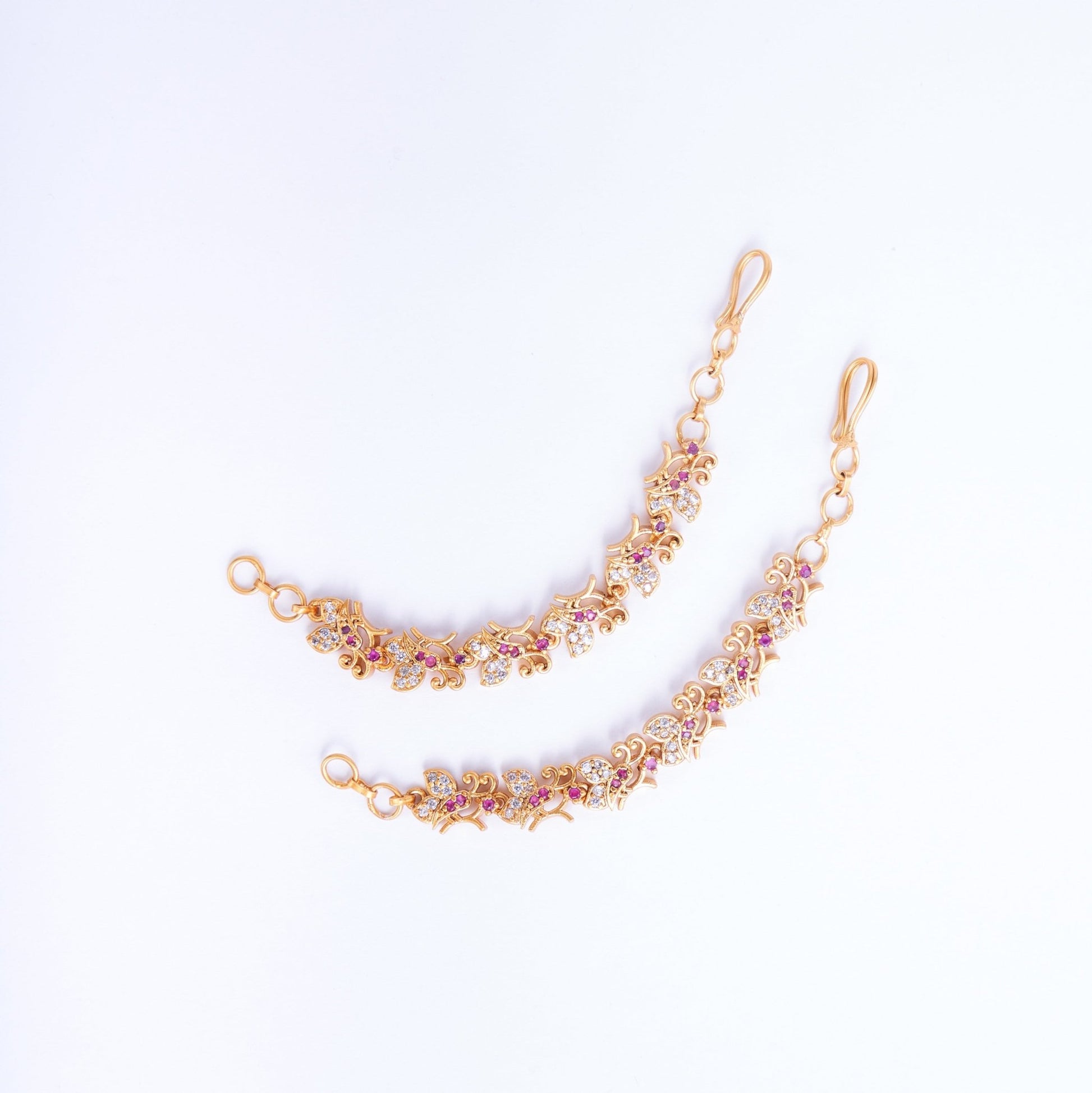 Opal Touch - Graceful Gold Plated Ear Chain - Ear chain (Matil)