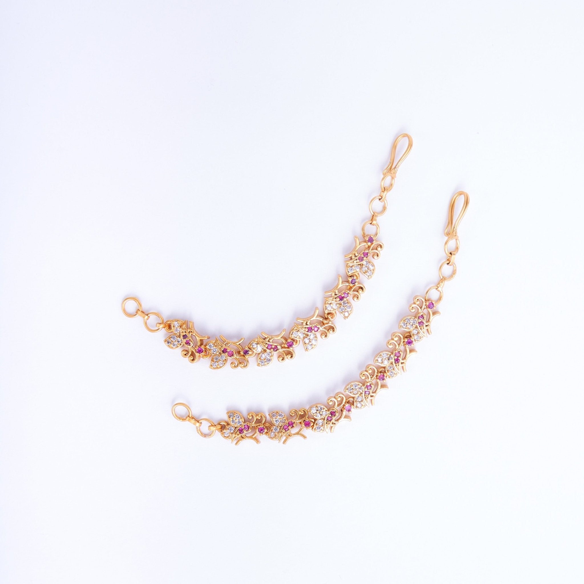 Opal Touch - Graceful Gold Plated Ear Chain - Ear chain (Matil)