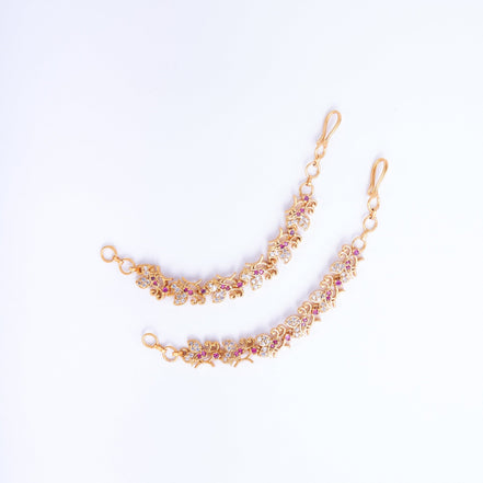 Opal Touch - Graceful Gold Plated Ear Chain - Ear chain (Matil)