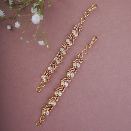 Opal Touch - Graceful Gold Plated Ear Chain - Ear chain (Matil)