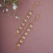 Opal Touch - Graceful Gold Plated Ear Chain - Ear chain (Matil)