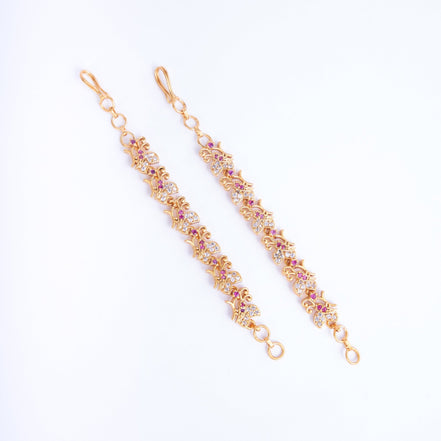 Opal Touch - Graceful Gold Plated Ear Chain - Ear chain (Matil)