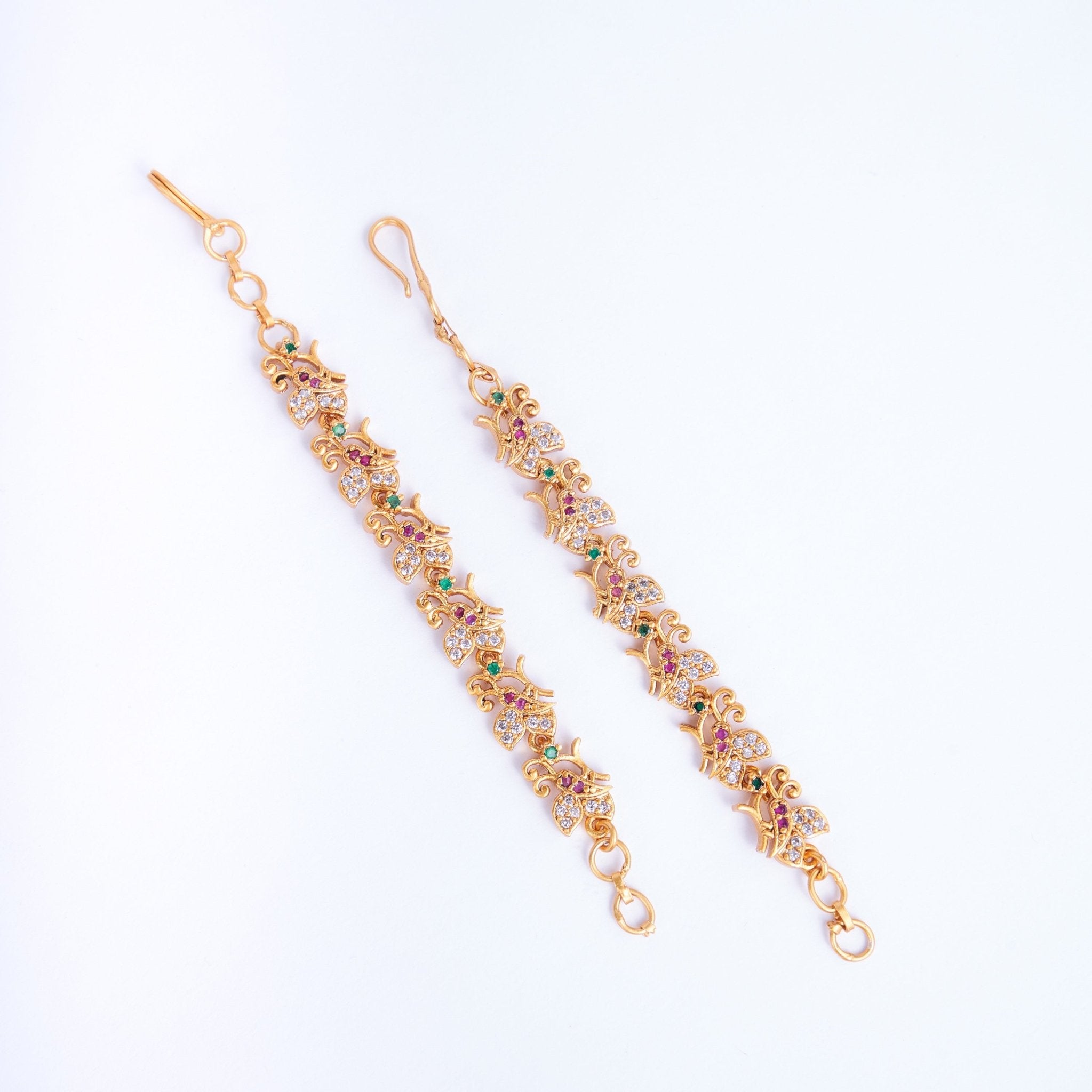 Opal Touch - Graceful Gold Plated Ear Chain - Ear chain (Matil)