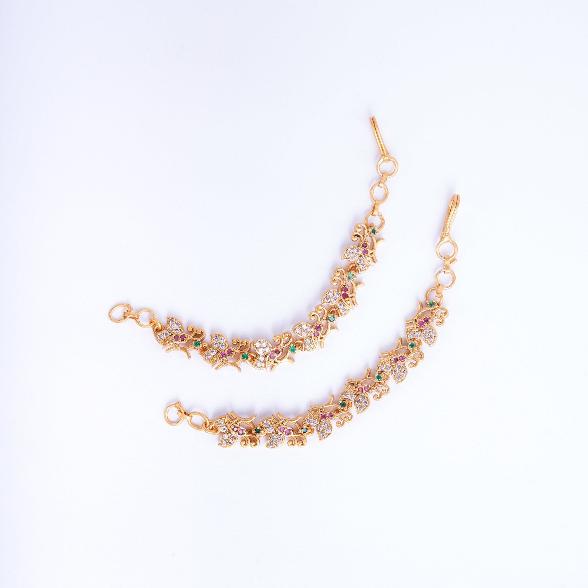 Opal Touch - Graceful Gold Plated Ear Chain - Ear chain (Matil)