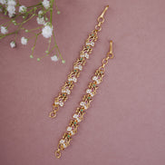Opal Touch - Graceful Gold Plated Ear Chain - Ear chain (Matil)