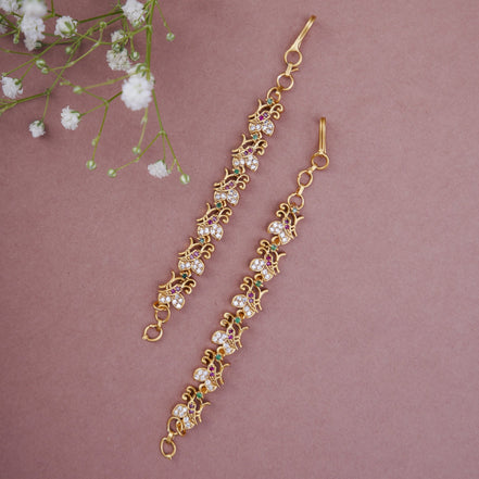 Opal Touch - Graceful Gold Plated Ear Chain - Ear chain (Matil)