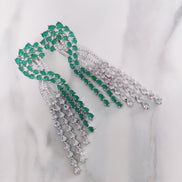 Opal Touch - Graceful Green-White Earrings - Earrings