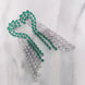 Opal Touch - Graceful Green-White Earrings - Earrings