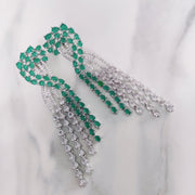 Opal Touch - Graceful Green-White Earrings - Earrings