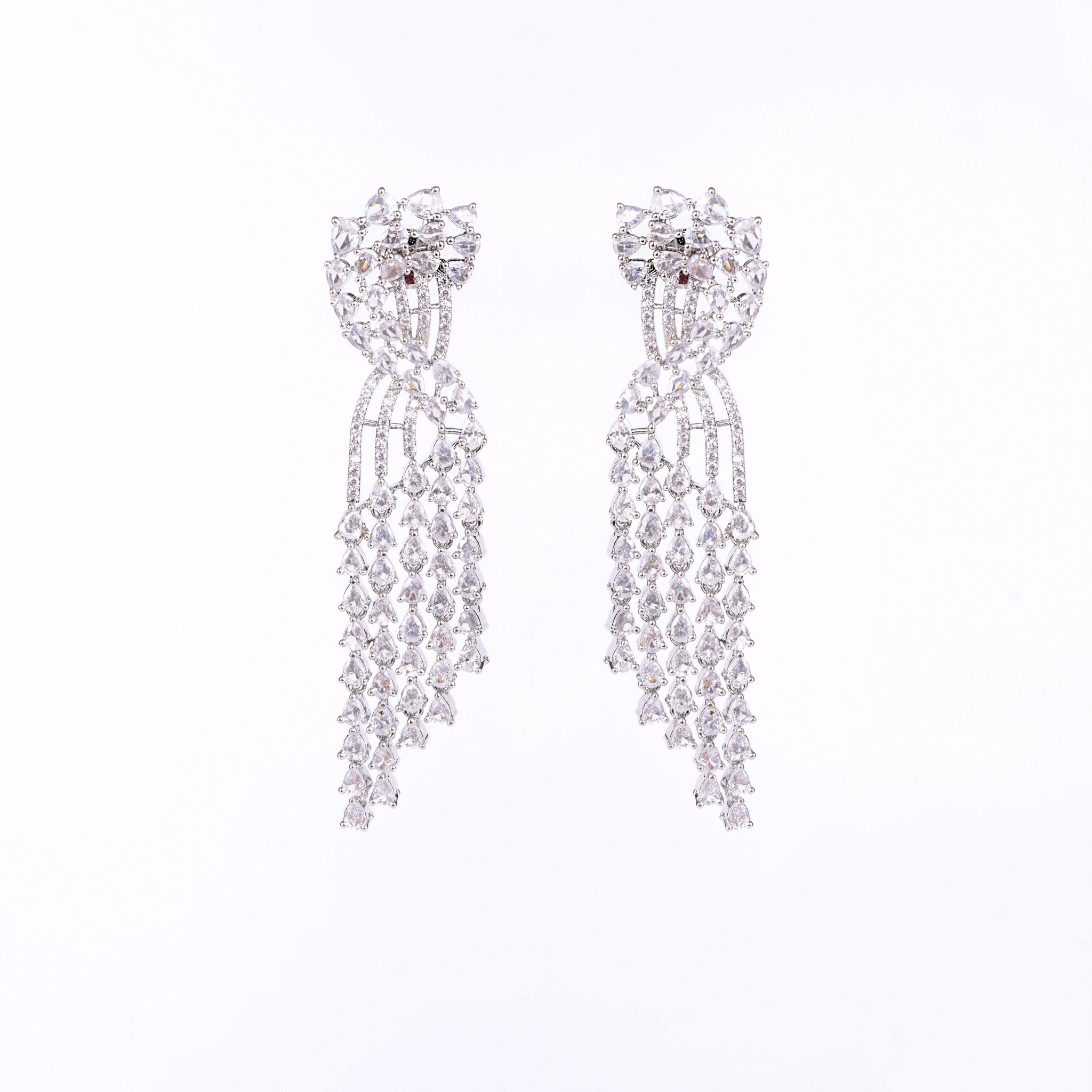 Opal Touch - Graceful Green-White Earrings - Earrings