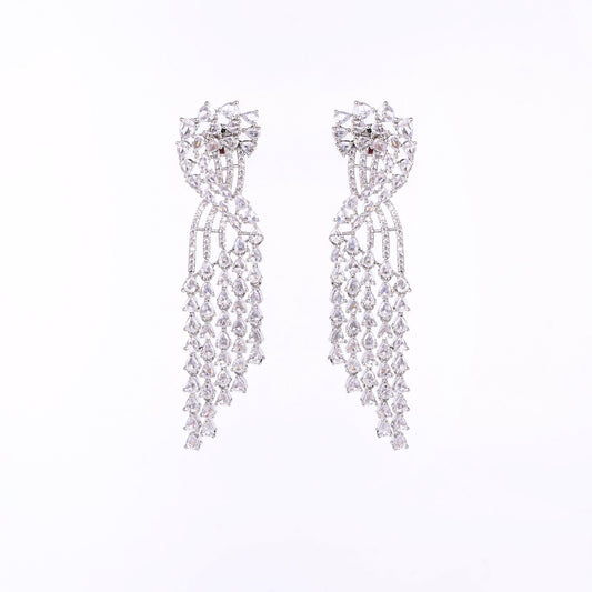 Opal Touch - Graceful Green-White Earrings - Earrings