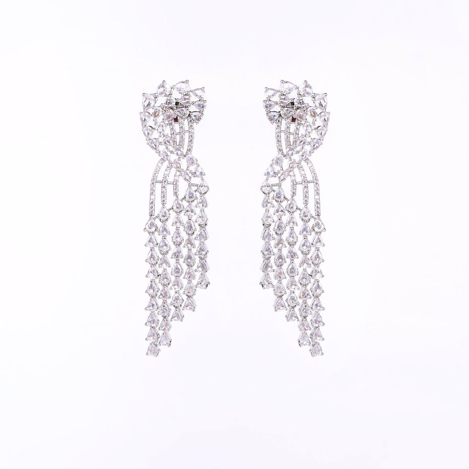 Opal Touch - Graceful Green-White Earrings - Earrings