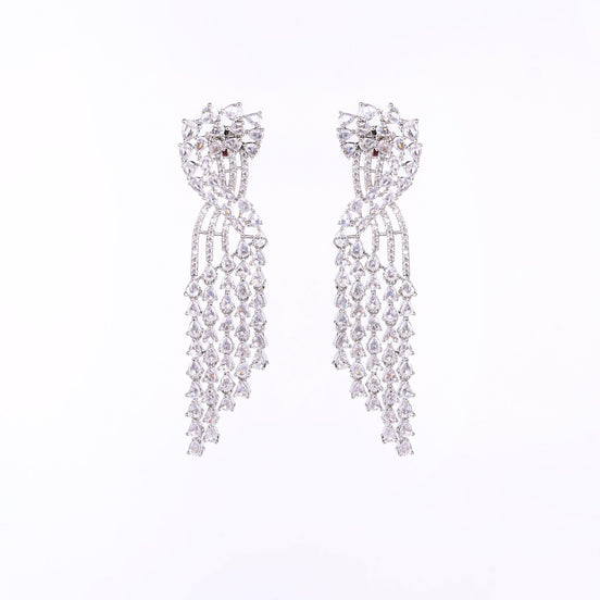 Opal Touch - Graceful Green-White Earrings - Earrings