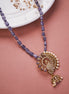 Locket Set - Graceful Peacock Motif Mehendi plated Locket Set - Opal Touch