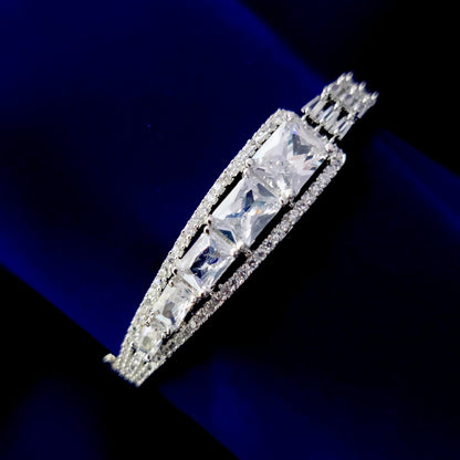 Opal Touch - Graceful White Rhodium Bracelet - Bracelets