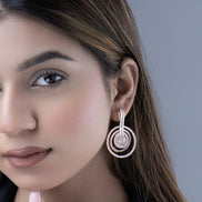 Graceful White Rose Gold Earrings - Opal Touch