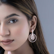 Graceful White Rose Gold Earrings - Opal Touch