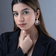 Graceful White Rose Gold Earrings - Opal Touch