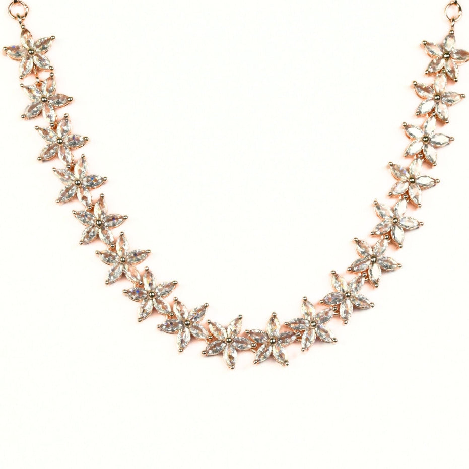 Graceful White Rose Necklace - Opal Touch