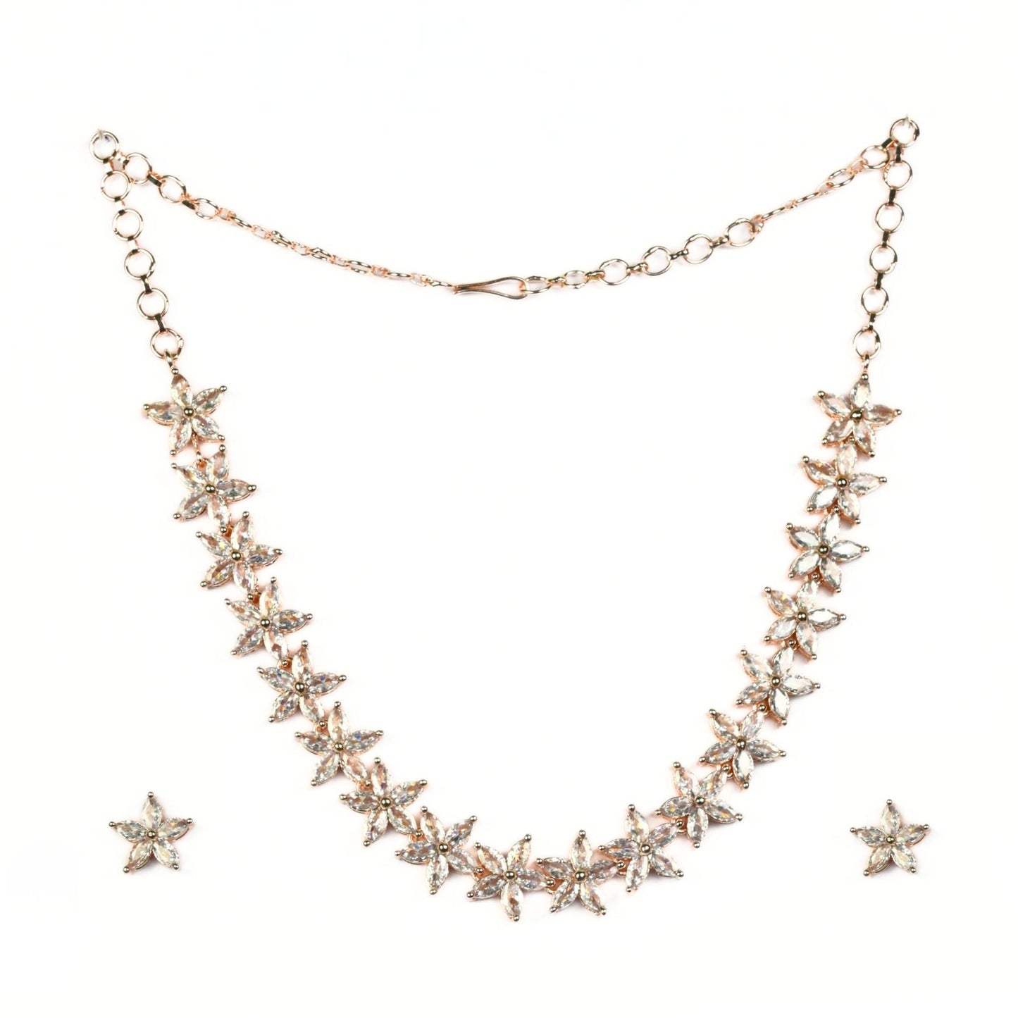 Graceful White Rose Necklace - Opal Touch