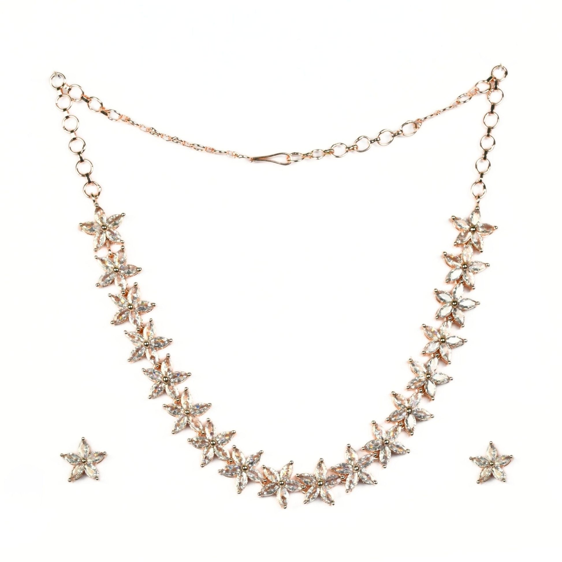 Graceful White Rose Necklace - Opal Touch