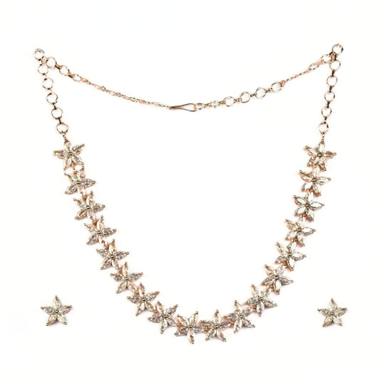 Graceful White Rose Necklace - Opal Touch
