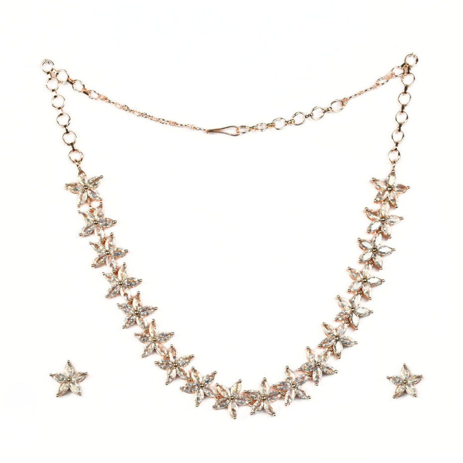 Graceful White Rose Necklace - Opal Touch