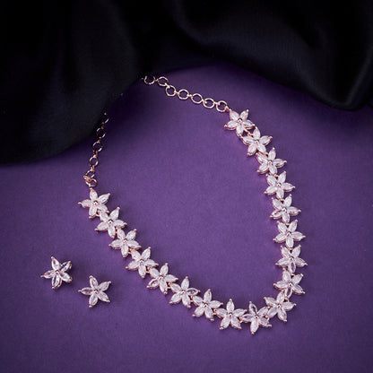 Opal Touch - Graceful White Rose Necklace - Necklace