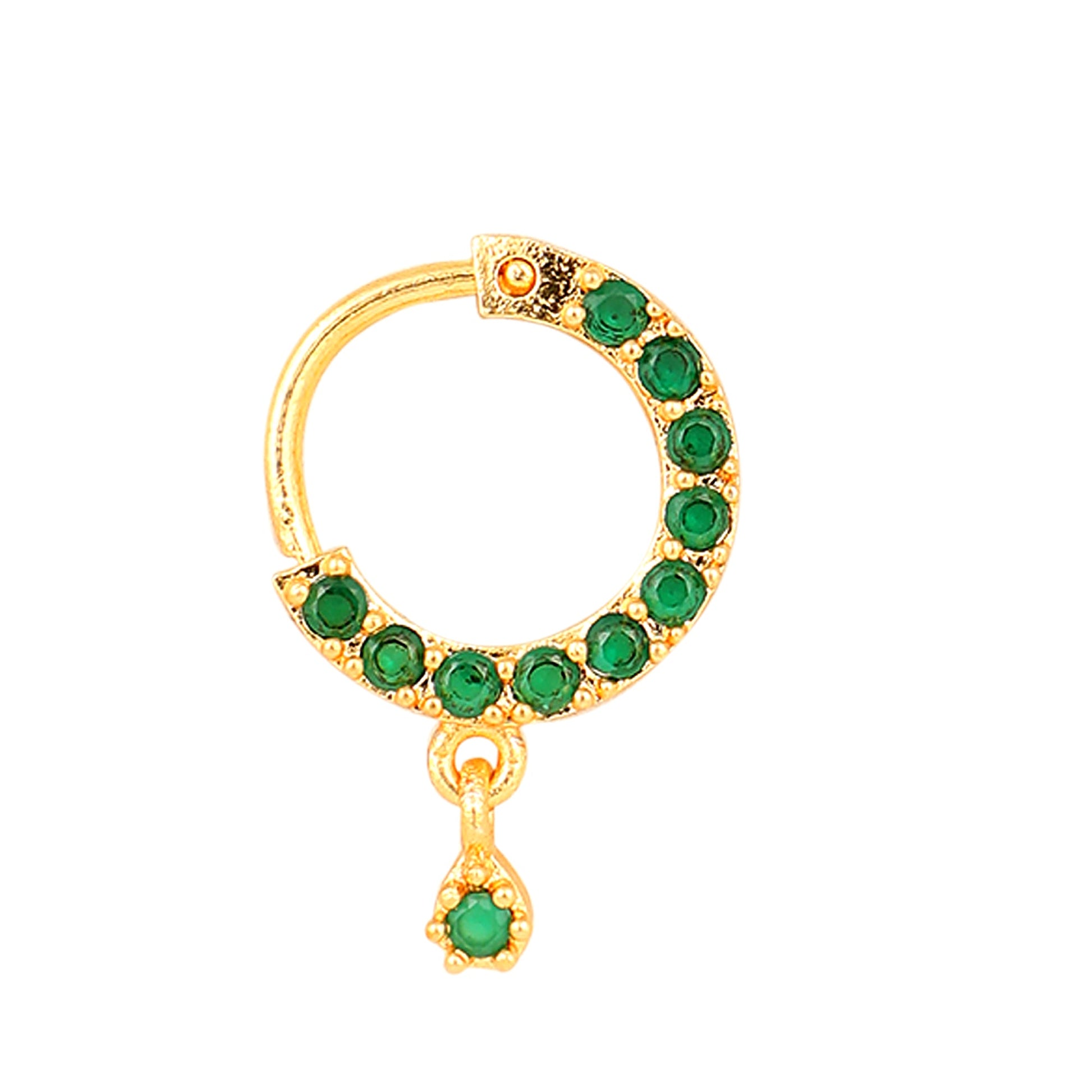 Opal Touch - Green Gold Nose Pin - Nose pin