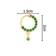 Opal Touch - Green Gold Nose Pin - Nose pin