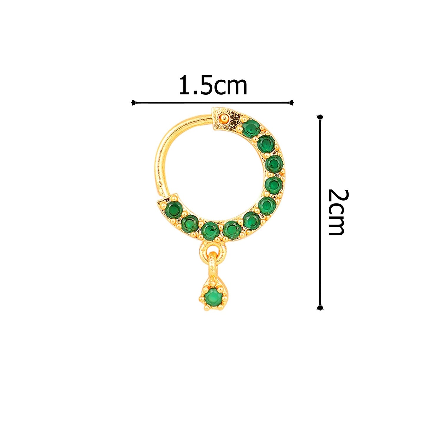 Opal Touch - Green Gold Nose Pin - Nose pin