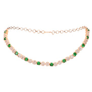 Opal Touch - Green-White Leaf Necklace -